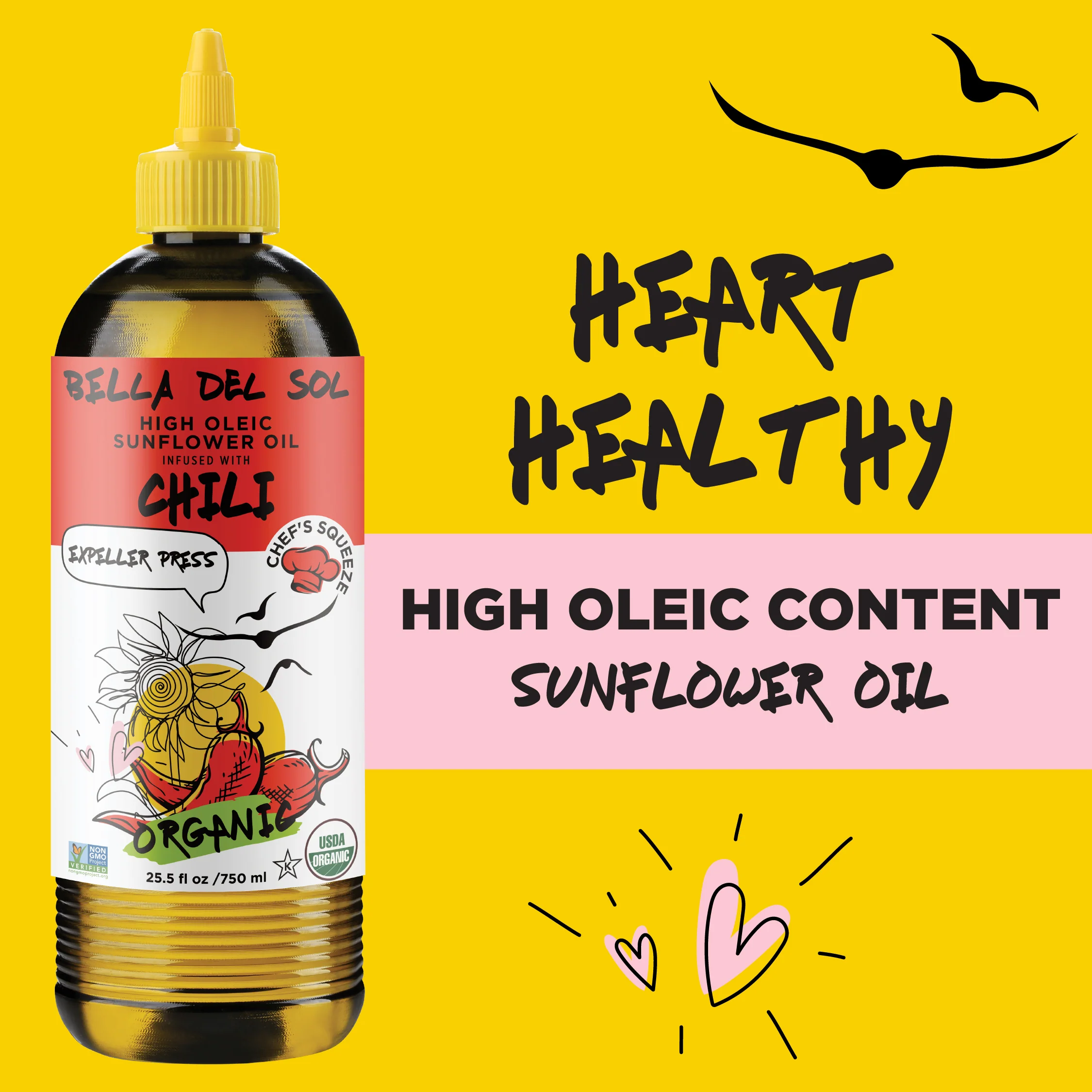 Bella Del Sol Squeezable Organic High Oleic Sunflower Oil Infused with Chili - Image 10