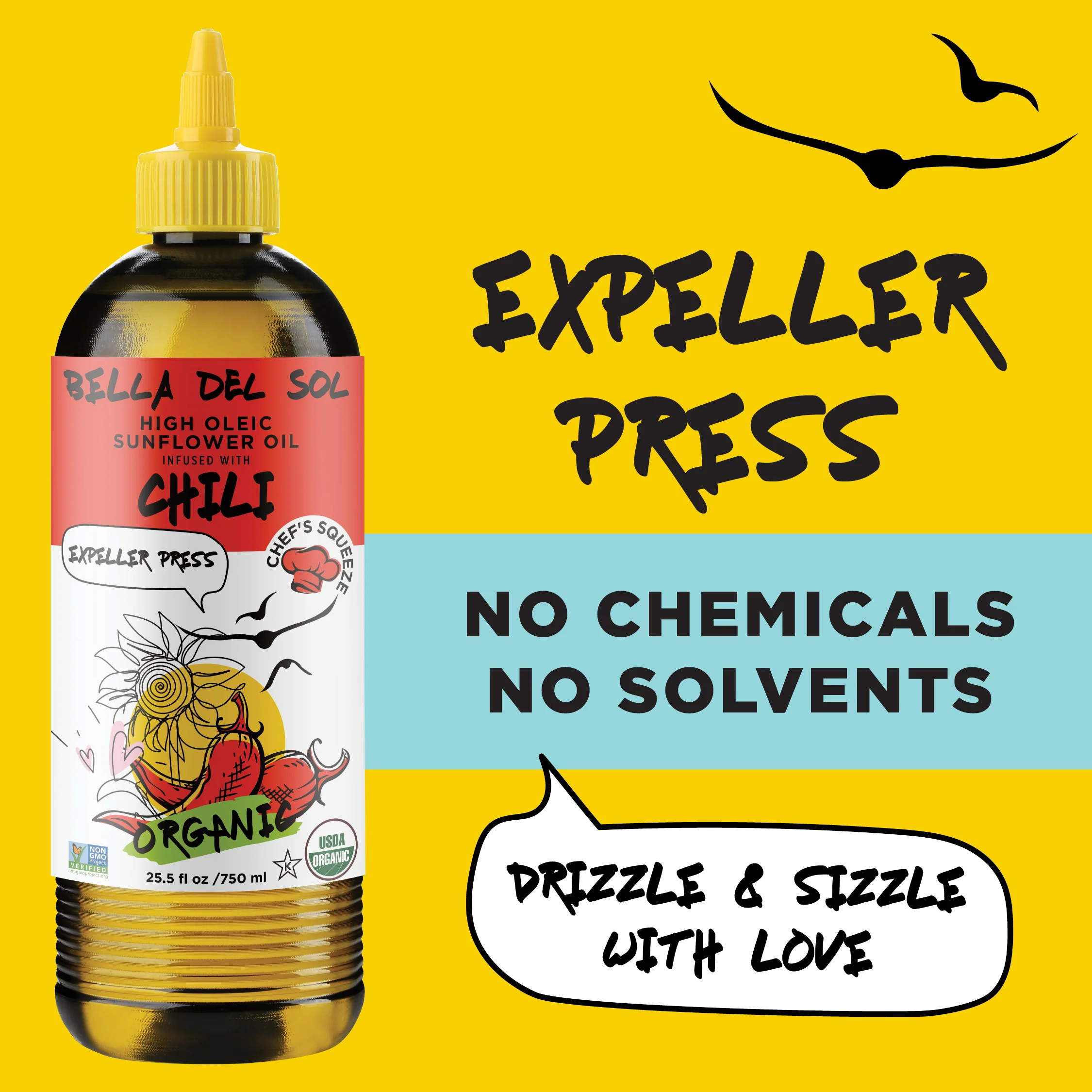 Bella Del Sol Squeezable Organic High Oleic Sunflower Oil Infused with Chili - Image 6