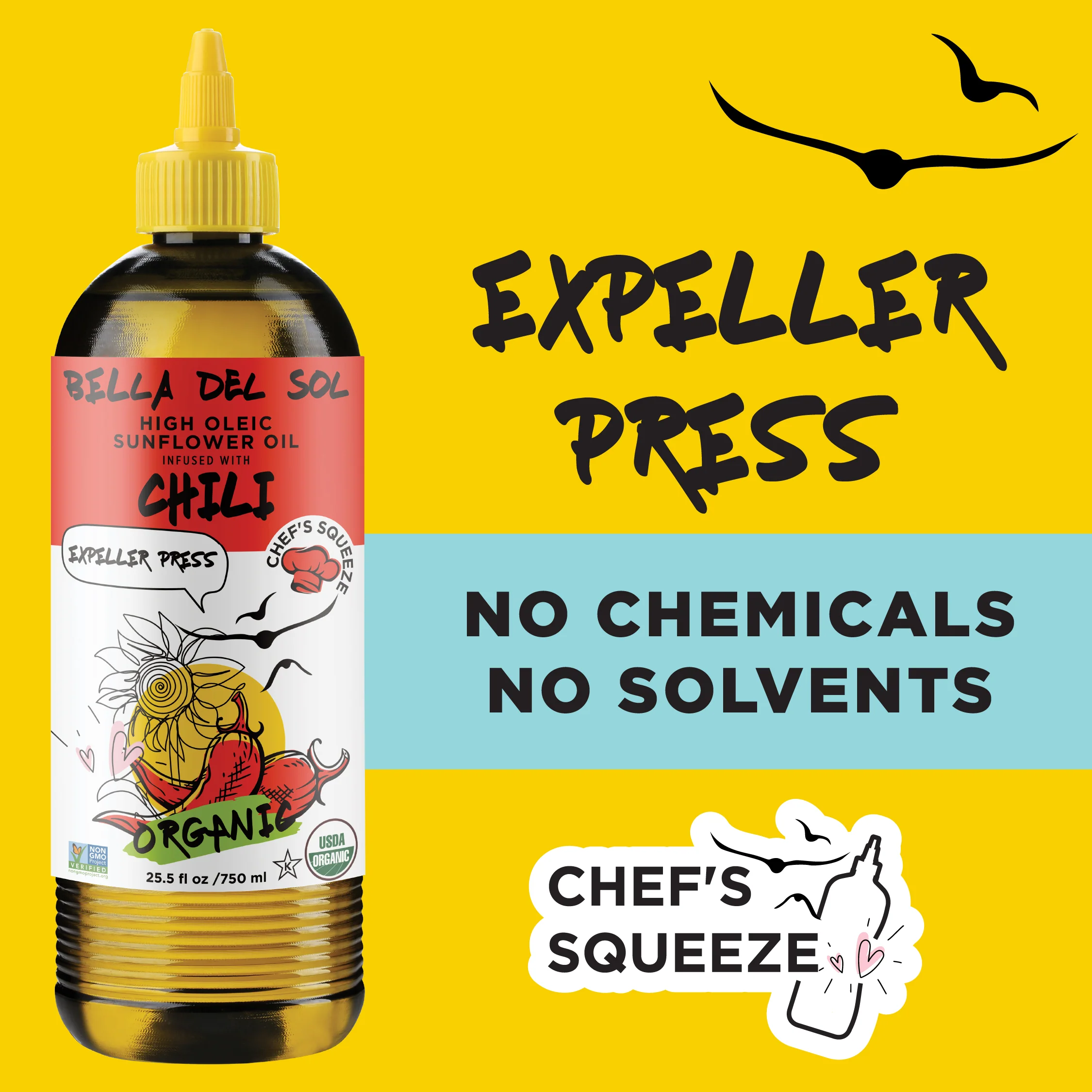 Bella Del Sol Squeezable Organic High Oleic Sunflower Oil Infused with Chili - Image 8