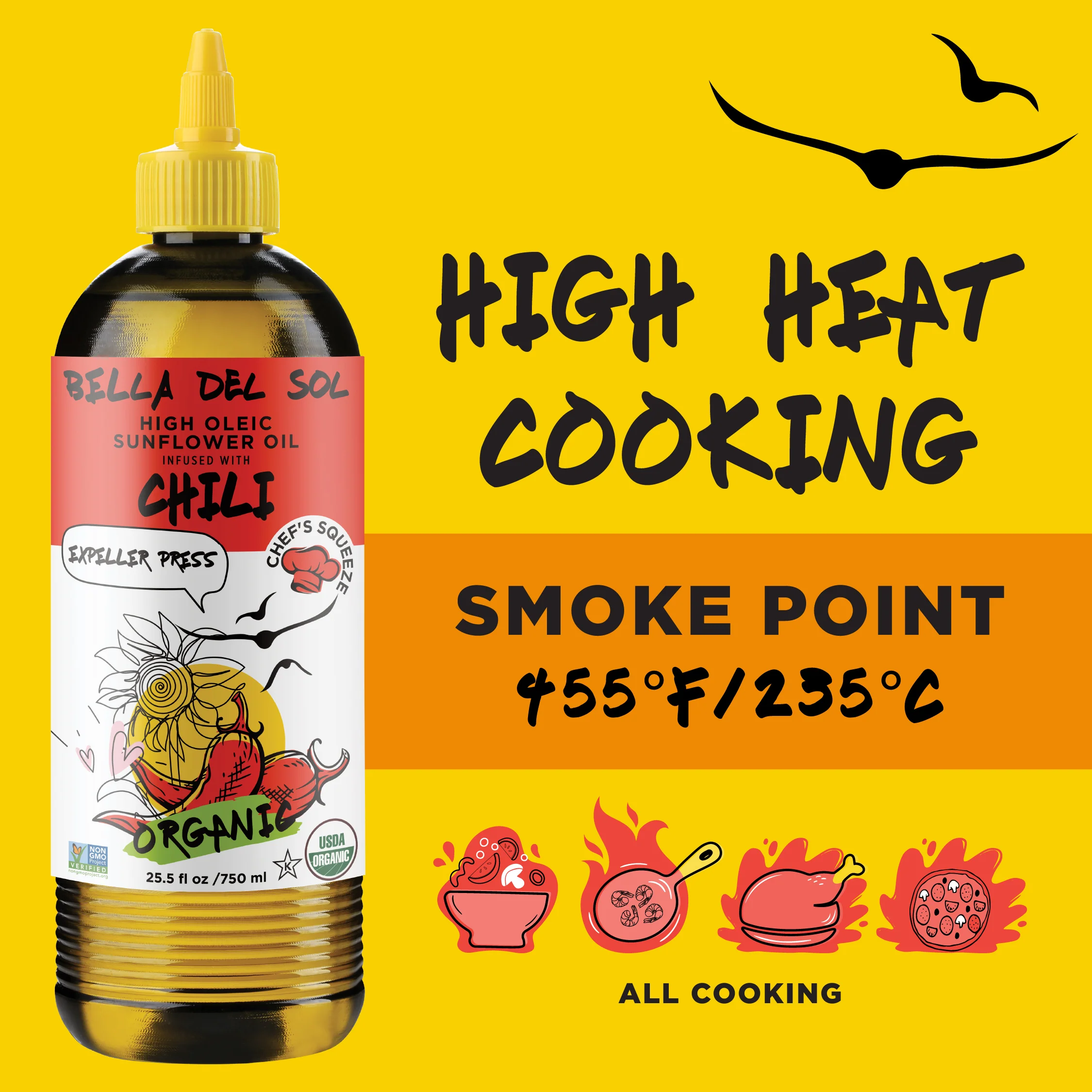 Bella Del Sol Squeezable Organic High Oleic Sunflower Oil Infused with Chili - Image 9