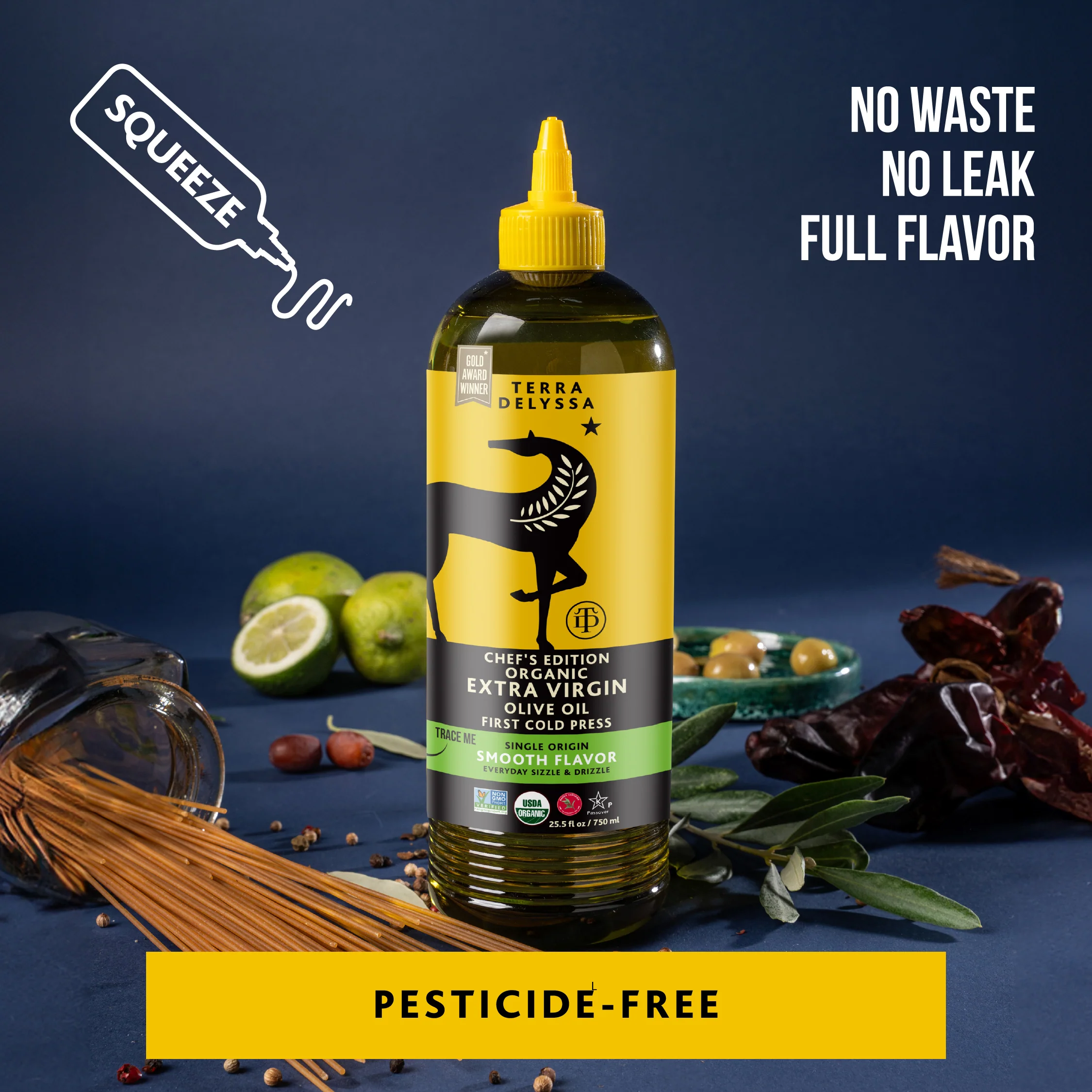 Terra Delyssa Organic Extra Virgin Olive Oil Squeeze Bottle - Image 8